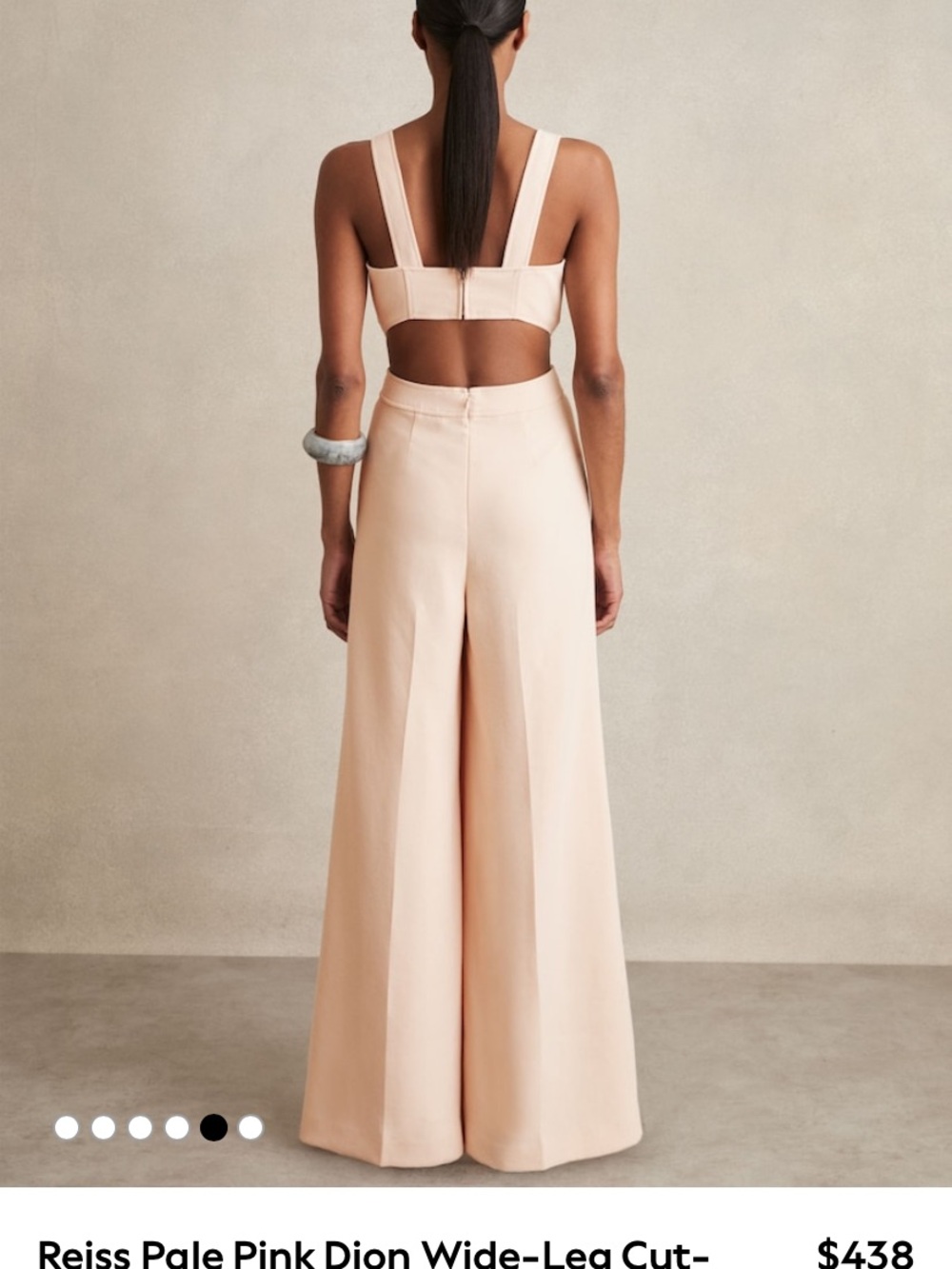 Reiss Blush Cutout Wide-Leg Jumpsuit - Picture 4 of 8